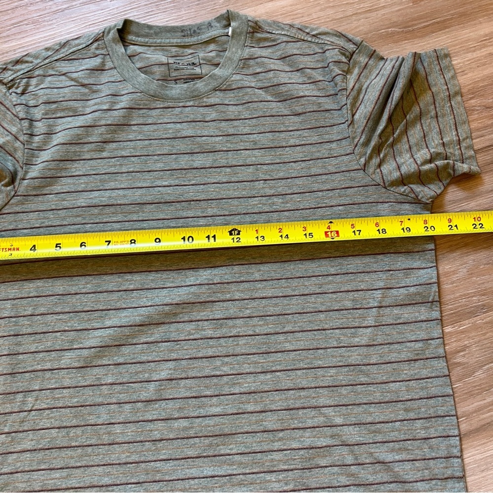 prAna Striped Short Sleeve Tee Green Size Small Casual Shirt men’s - Picture 5 of 6